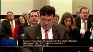 Kenton Co Circuit Court Clerk John Middleton addresses the Committee on Local Government
