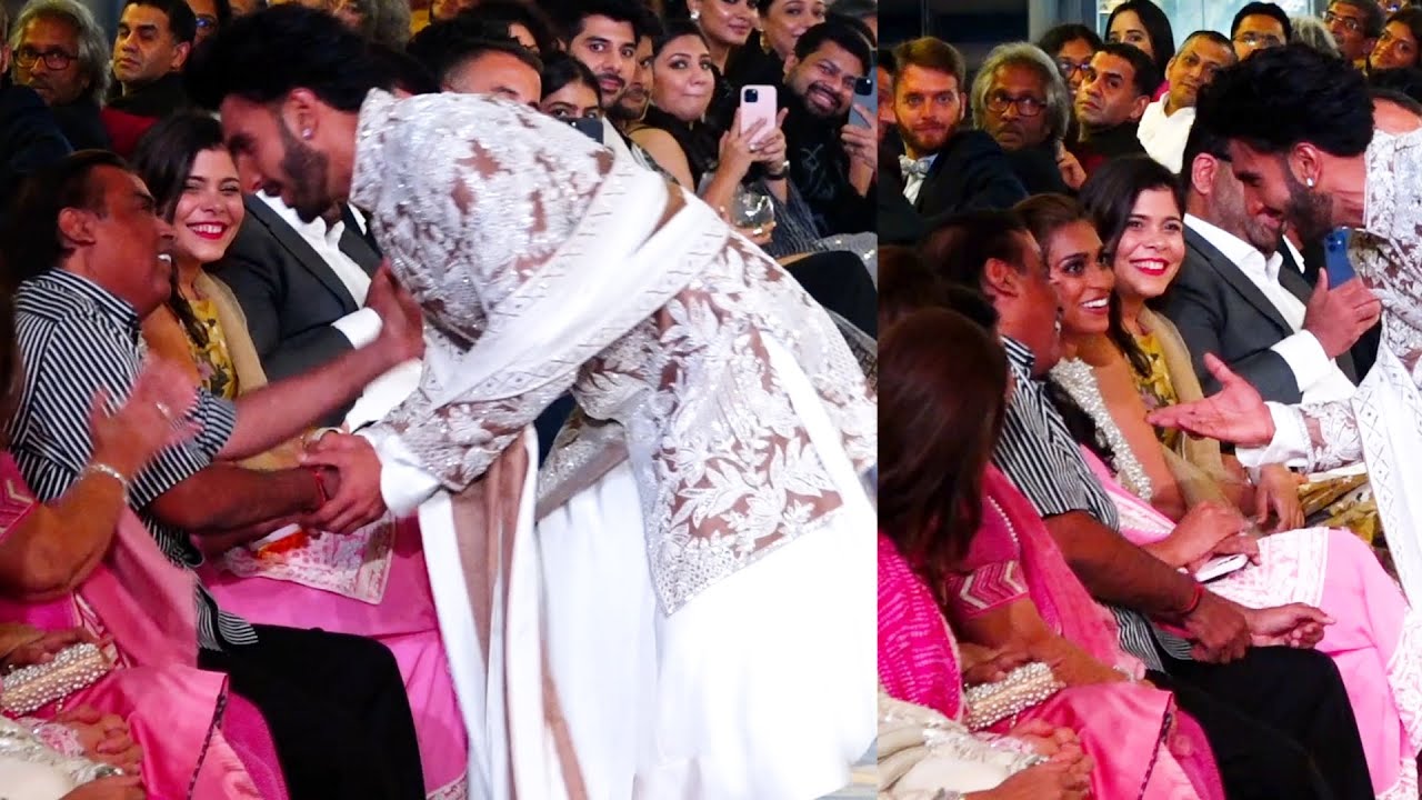 Ranveer Singh Halts Ramp Walk To Greet Mukesh Ambani At Bridal