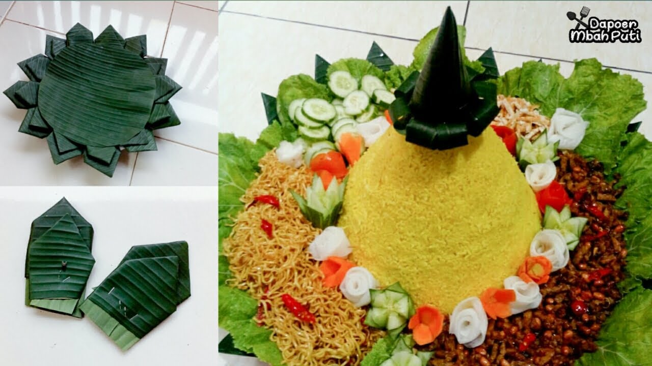 Tutorial Sederhana Hiasan Daun Pisang Untuk Tumpeng Mudah & Gampang