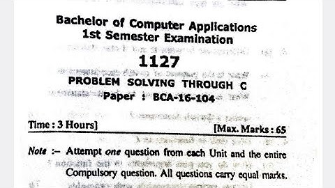 BCA1st sem 2022-23 C language Question Paper || Punjab university