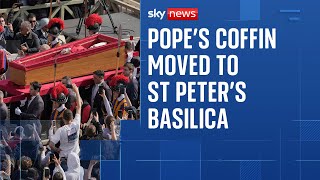 Pope's coffin moved to St Peter's Basilica