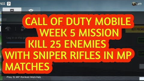 Kill 25 Enemies with Sniper rifles in MP Matches