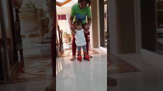 Cute Baby First Roller Skate Experience