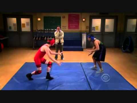 The Big bang Theory Howard and Raj wrestling - YouTube