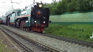 Steam Locomotives Паровозы П36-0120 и ЛВ-0283 02.07.14