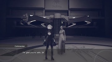 NieR:Automata walkthrough - Part 46 (Route A) - scanning the bunker