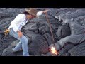 Bremley Lyngdoh exploring the lava fields near the volcano on the Big Island of Hawaii