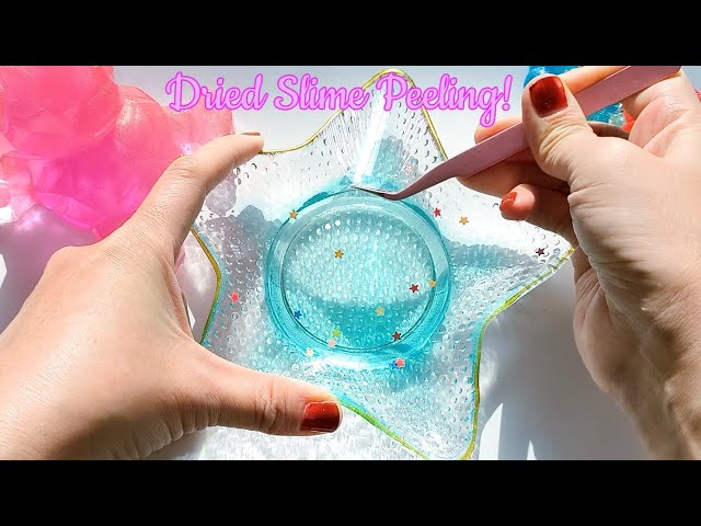 【ASMR】パリパリ乾燥スライムを剥がすよ04 Dried Slime Peeling! Satisfying Video!解压 史莱姆
