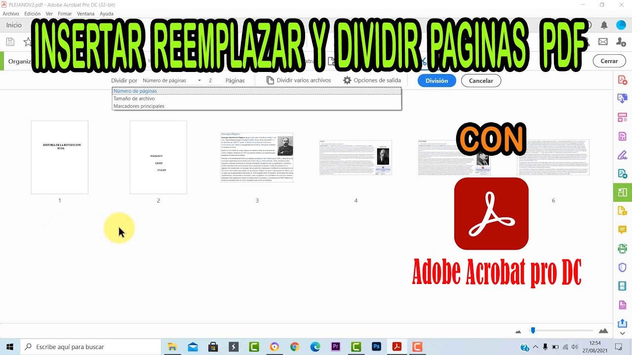 INSERTAR REEMPLAZAR Y DIVIDIR PAGINAS PDF con ADOBE ACROBAT READER PRO DC YouTube INSERTAR REEMPLAZAR Y DIVIDIR PAGINAS PDF con ADOBE ACROBAT READER PRO DC YouTube