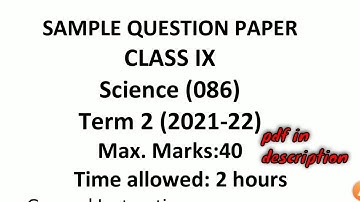 cbse sample paper class 9 term 2 science 2 pdf download