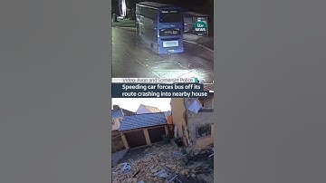 Speeding car forces bus off its route crashing into nearby house #crash #bristol #bus