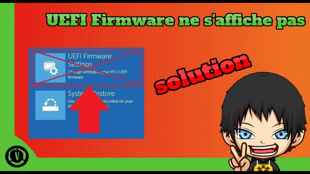 🔧Comment faire si UEFI Firmware Settings ne s'affiche pas