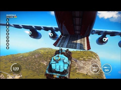 Just Cause 3: How to Liberate a Military Base in Style (Cargo Plane/Tank Stunt)