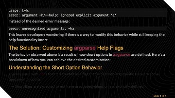 Understanding argparse: Customizing the Default -h Behavior in Python