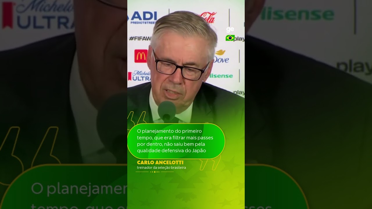 ANCELOTTI ANALISA PRIMEIRO TEMPO DA SELEÇÃO | #shorts | Copa do Mundo 2026 | ge.globo
