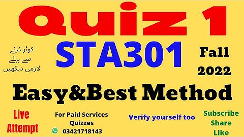 sta301 Quiz 1 Solution 2022 sta301 quiz 1 2022 sta 301 Quiz 1 Solution fall 2022 quiz 1 sta301 2022
