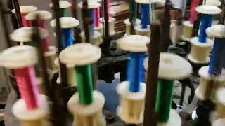 Antique New England Butt #2 braiding machine in action wind #3