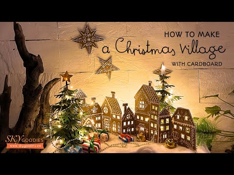 How to make a Gingerbread Christmas Village from Cardboard: Gingerbread House style for home decor