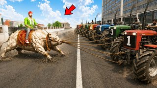 Jack Ka Bodybuilder Bull VS 100 monster Tractor 2 Chain 😱 Indian Theft Auto Simulator 💥