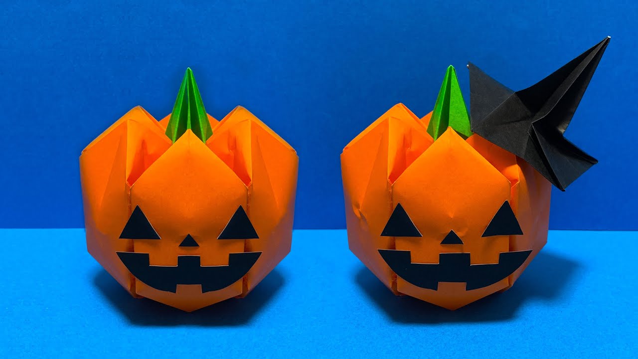 簡単折り紙】立体かぼちゃ🎃How to make pumpkin#ジャックオーランタン