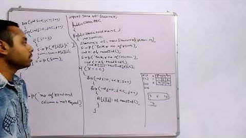 Java program to find diagonal elements and sum of a matrix