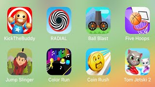 Kick The Buddy, RADIAL, Ball Blast, Jump Slinger, Color Run, Coin Rush, Tom Jetski 2 - iPad Gameplay screenshot 2