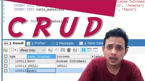 #YUKBELAJAR - Tutorial Menambah, Menampilkan, Mengubah Dan Menghapus Data (CRUD) Pada Tabel