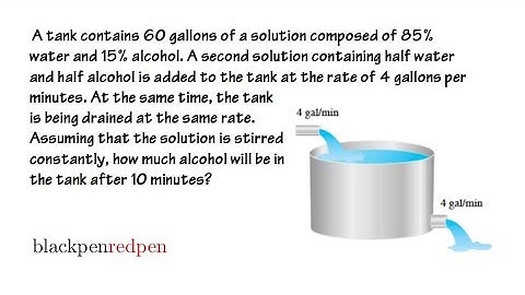 calculus 2 mixing problem, CSTR, differential equation application