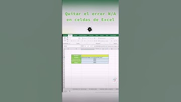 Quitar el ERROR N/A en celdas de EXCEL 👍