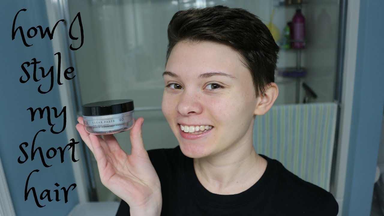 how I style my short hair . - YouTube