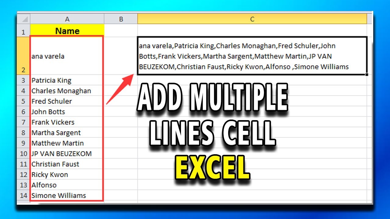 How to Add multiple lines in one cell in excel - YouTube