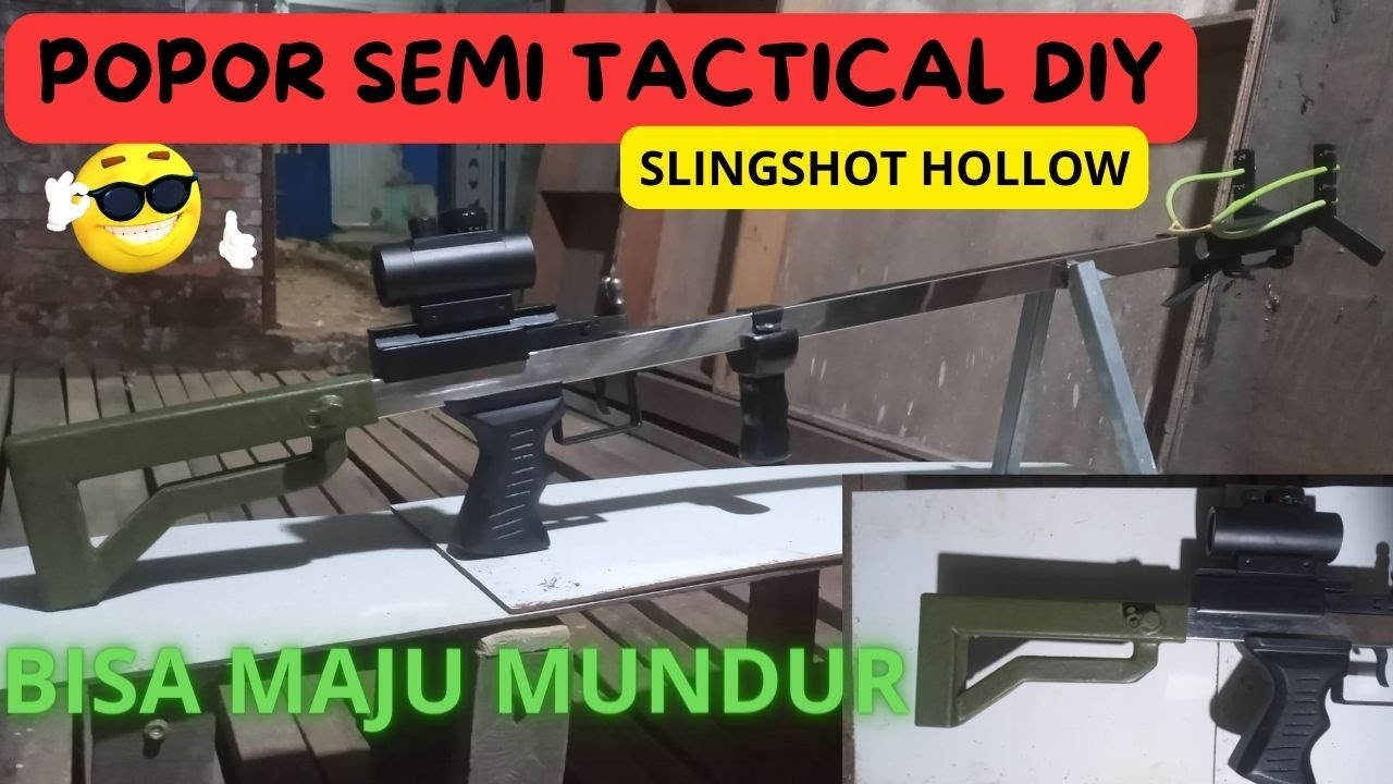 membuat popor taktical ketapel hollow full besi 