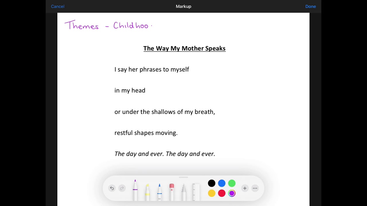 The Way My Mother Speaks, First Stanza YouTube The Way My Mother Speaks, First Stanza YouTube