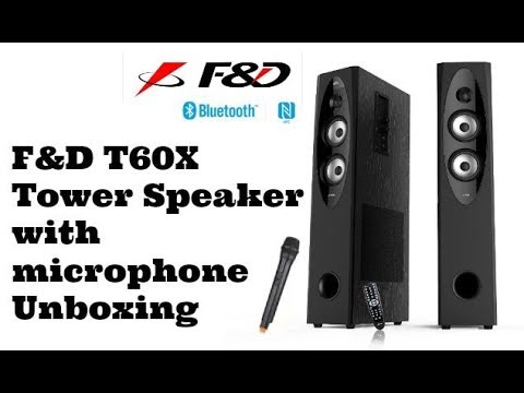 f&d tower speakers with mic