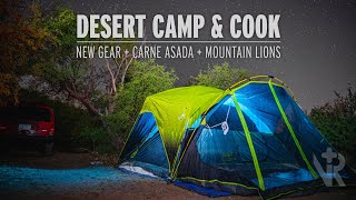 Desert Tent Camping in Tucson, AZ with Mountain Lions! | Carne Asada Camp & Cook