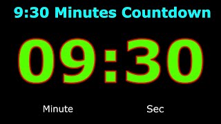 9:30 Minutes Countdown | Digital Clock | 9:30 Minute Alarm | Nine & Half Min Countdown-Reverse Clock