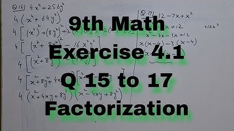 9th Class Math | Exercise 4.1 Questions 15 to 17 | Factorization | National Book Foundation