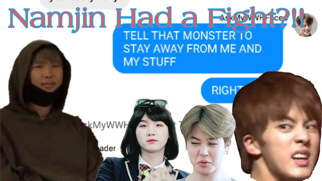 BTS TEXTS-NamJin hAd  FigHt?!!(NAMJIN,TAEKOOK,YOONMIN,HOPEJI)