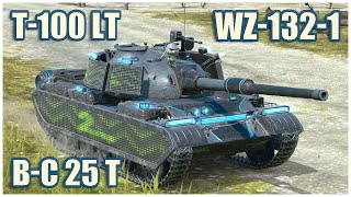 WZ-132-1, T-100 LT & B-C 25 t • WoT Blitz Gameplay