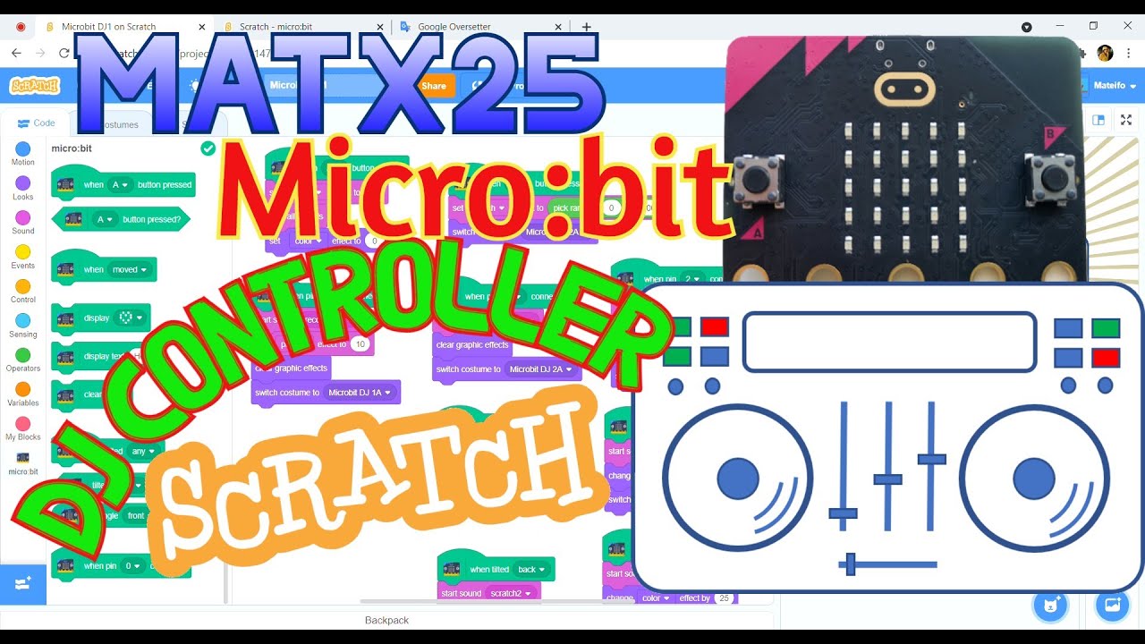 Micro:bit DJ controller in SCRATCH - YouTube