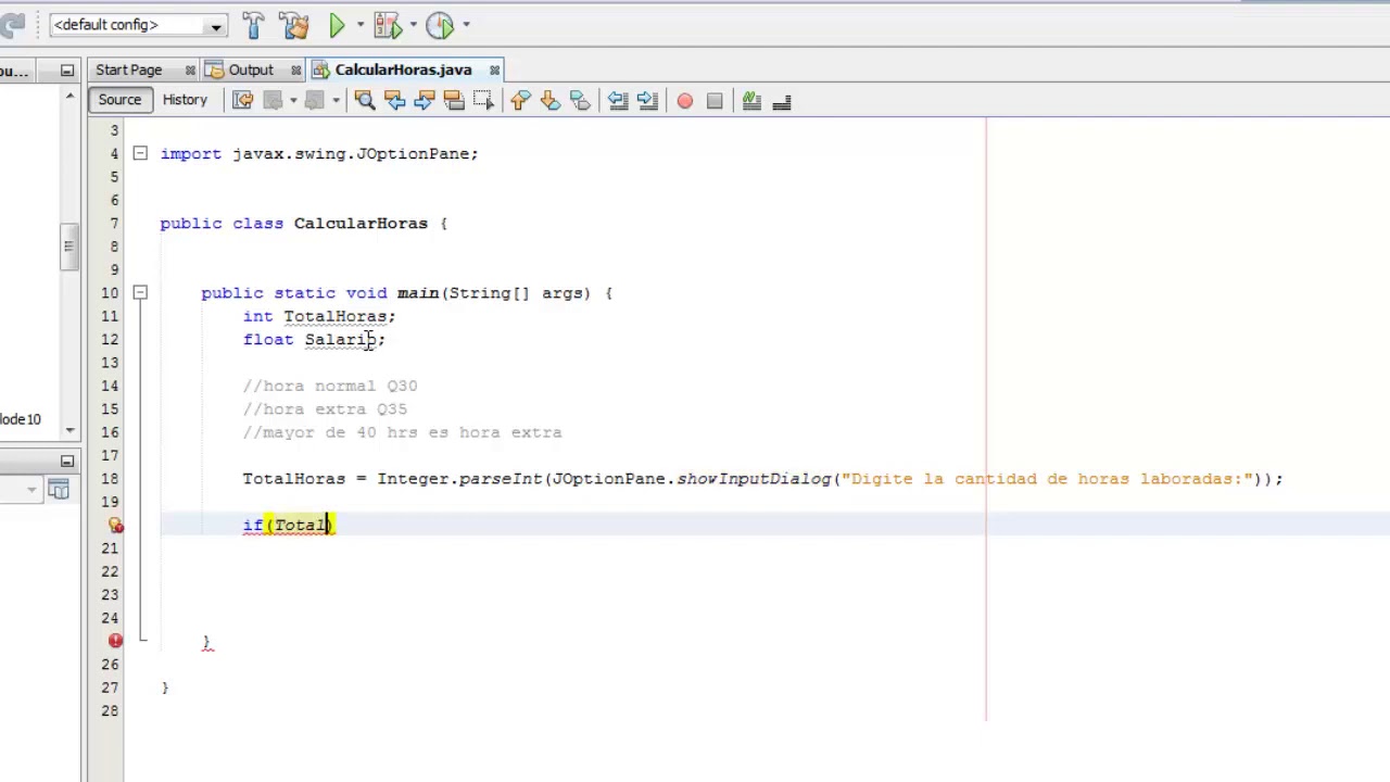 Java Programa para Calcular Horas Extras (Basico) YouTube