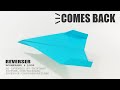BOOMERANG PAPER PLANE TUTORIAL - How to make a Paper Airplane that COMES BACK | ReverseR