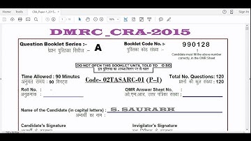 DMRC  CRA Question 2015