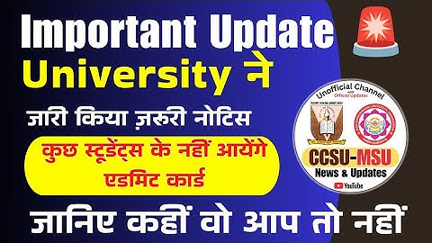 🚨‼️ CCSU - Breaking News for All UG NEP STUDENTS || CCSU MEERUT NEWS UPDATE TODAY