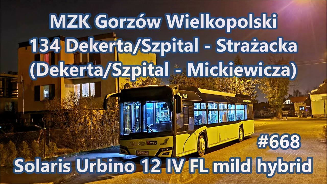 MZK Gorzów Wlkp. - Solaris Urbino 12 IV FL mild hybrid #668, linia 134