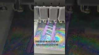 Unlucky ladder holographic patch running on our embroidery machines today! #patches #embroidery