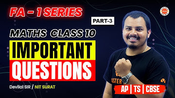 FA 1 | Important Questions - Part 03 | Class 10 | AP | TS | CBSE | Devilal SIR | NIT SURAT
