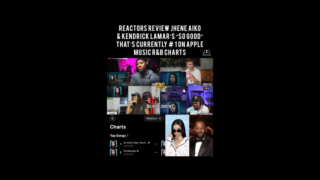 Watch REACTORS REVIEW JHENE AIKO & KENDRICK LAMAR'S "SO GOOD" THAT'S CURRENTLY # 1 0N R&B CHARTS on YouTube Watch REACTORS REVIEW JHENE AIKO & KENDRICK LAMAR'S "SO GOOD" THAT'S CURRENTLY # 1 0N R&B CHARTS on YouTube