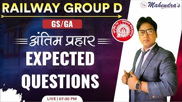RRB Group D 2022 | GS & GA | Expected Questions | Jitendra Mahendras