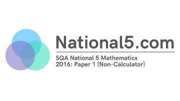 National 5 Maths: 2016 Past Paper Breakdown (Non-Calculator)